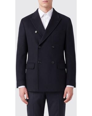Giorgio Armani Blazer Cruzado De Mezcla De Cachemir Con Solapas De Pico - Azul