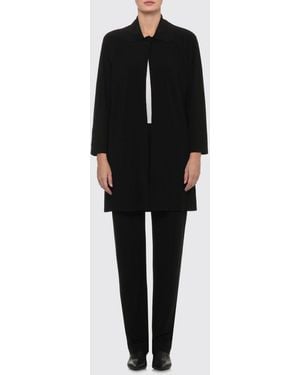 Norma Kamali Single-Breasted Long Jacket With Classic Collar And Concealed Closure - Black
