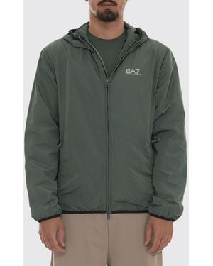 EA7 Chaqueta Con Capucha De Tejido Técnico - Verde