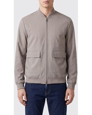 DUNO Wool-Blend Bomber Jacket With Bomber Collar And Patch Pockets - Gray