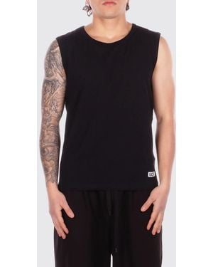 Gcds Cotton Tank Top With Logo - Black