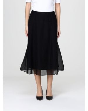 Brunello Cucinelli Silk Circle Midi Skirt - Black