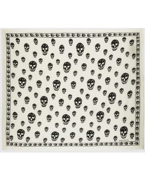 McQueen Bufanda Skull De Modal Jacquard - Blanco