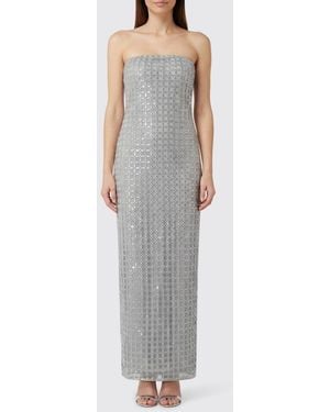 white dress brown tights The Nottola 3D Embellished Gown