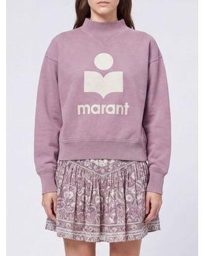 Isabel Marant Sudadera Oversize De Algodón Con Logo De Y Cuello Embudo - Morado