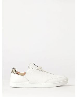 Burberry Baskets Basses Set En Cuir À Empiècements Vintage Check - Blanc