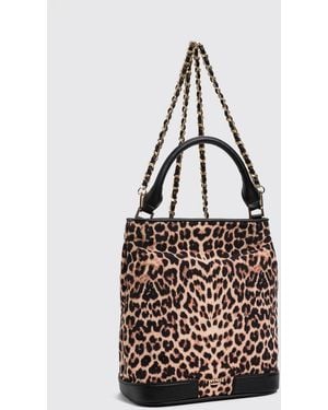 Twinset Animal Print Handbag With Removable Chain Shoulder Strap - White