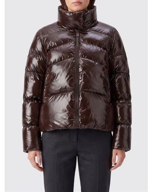 Pinko Quilted Water-Repellent Nylon Short Puffer Jacket With High Neck - Brown