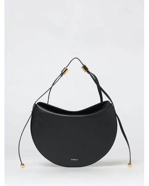 Furla Moonstone M Leather Bag - Black