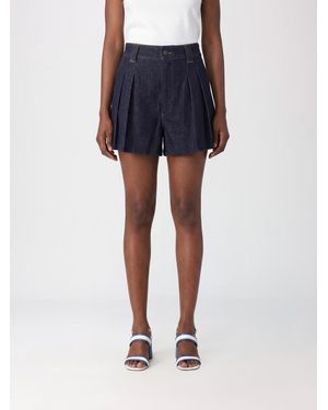 FRAME The Structural Short Denim Shorts With Mid-Rise Waist - Blue