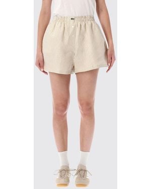 Lacoste Shorts Bóxer De Rayas En Mezcla De Lino Con Cintura Elástica - Neutro