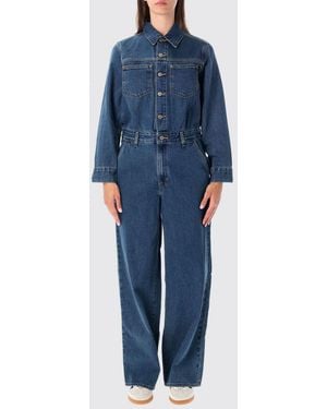 Levi's Straight Long-Sleeved Cotton Denim Jumpsuit - Blue