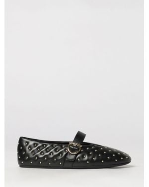 Ferragamo Gancini Buckle Studded Nappa Mary Jane Flats - White