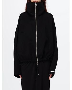 Sportmax Wool Bomber Jacket With High Neck And Zip Fastening - Blue