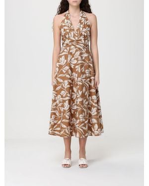 Max Mara Printed Cotton Midi Dress - Natural