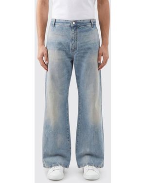 Amiri Cotton Wide-Leg Jeans - Blue