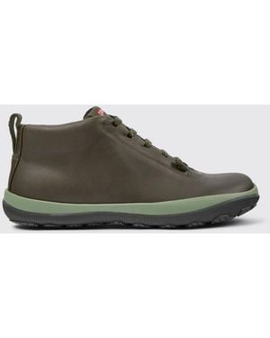 Camper Flat Ankle Boots - Green