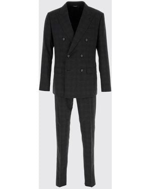 Dolce & Gabbana Dolce &Amp Gabbana Zweireihiger Anzug Von Aus Wollmischung Mit Prince-Of-Wales-Muster - Schwarz