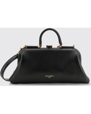 Dolce & Gabbana Dolce &Amp Gabbana Grandma Nappa Leather Handbag With Tubular Handle - Black