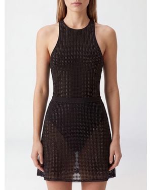 VENUJA Bañador De Una Pieza Con Cuello Halter Y Aplicación De Pedrería - Negro