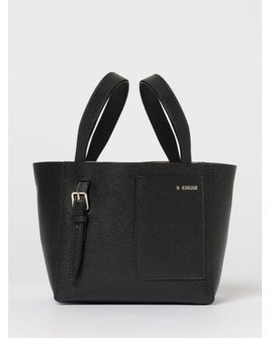 Valextra Bucket Mini Grained Leather Bag - Black
