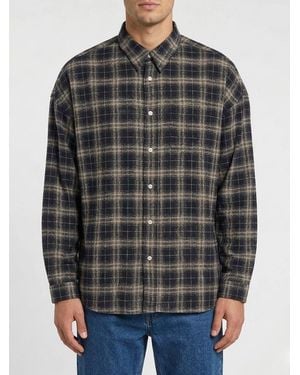 sunflower Check Linen Blend Shirt - Black