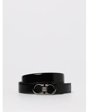 Ferragamo Reversible Brushed Leather Belt - White