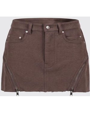 Rick Owens Wool Five-Pocket Pencil Miniskirt - Brown