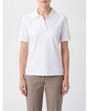 Roberto Collina Basic Viscose Blend Polo Shirt - White