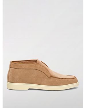 Santoni Flat Ankle Boots - Natural