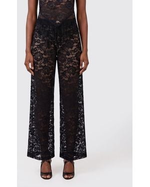VENUJA Lace Palazzo Pants - Black