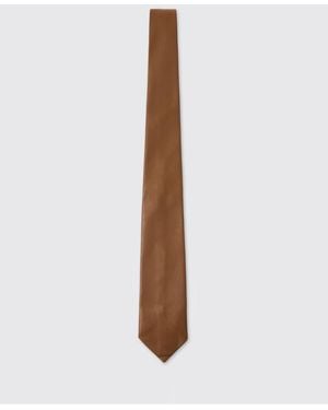 sunflower Leather Tie - White