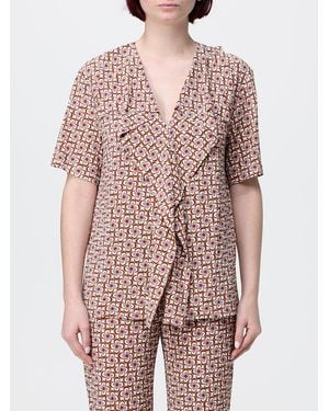 Maliparmi Mini Mouline Viscose Top - Brown
