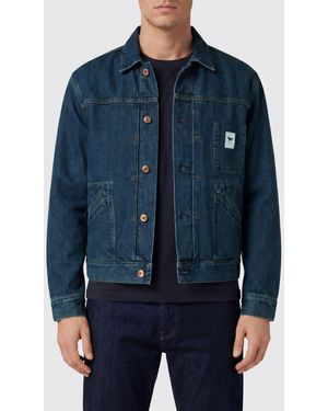 Maison Kitsuné Maison Kitsun&Eacute Cotton Denim Jacket With Applied Logo - Blue