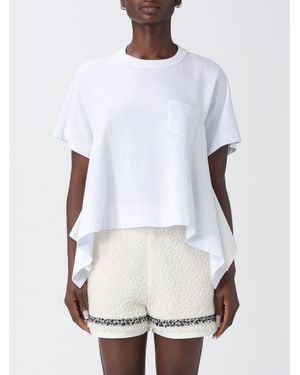 Sacai Relaxed Fit Baumwoll-T-Shirts - Weiß