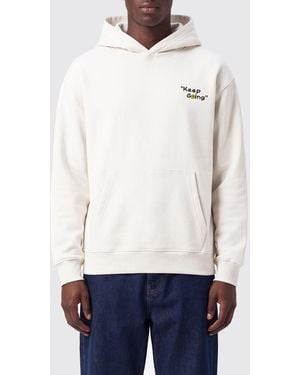 Barrow Locker Geschnittener Hoodie Aus Baumwolle Mit Teddy-Print - Weiß