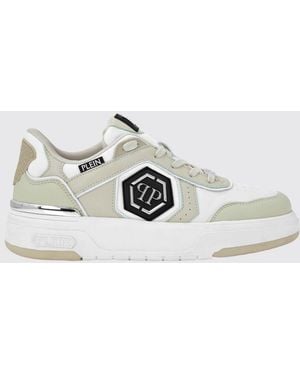 Philipp Plein Leather And Mesh Trainers - White
