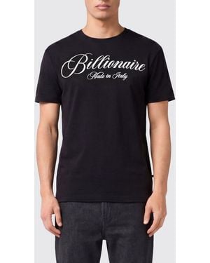 Billionaire Cotton Crew-Neck T-Shirt With Embroidered Hexagon Logo - Black