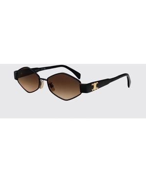 Celine Cl40254U Triomphe Sonnenbrille Aus Metall - Weiß