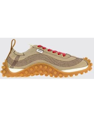 Ami Paris Mirage Low-Top Mesh Sneakers With Chunky Sole And Contrast Stitching - Natural