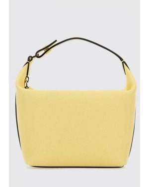 Valextra Mochi Tasche Aus Genarbtem Leder - Gelb