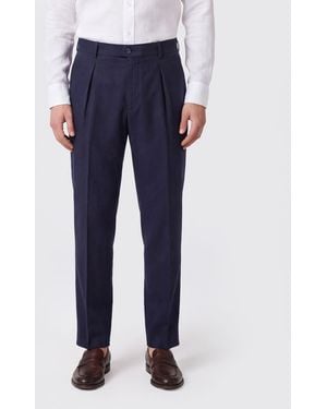 Briglia 1949 Pantalones Chino De Mezcla De Lana Y Cachemir Con Pinzas - Azul