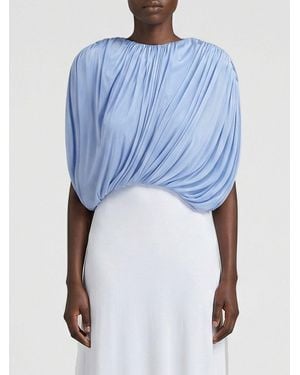 Magda Butrym Draped Cupro Blouse - Blue