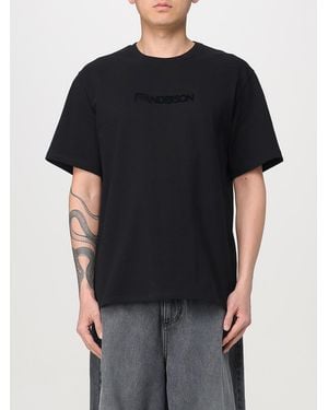 JW Anderson Logo Embroidered Short Sleeve Tee - Black