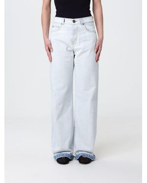Pinko Wide Leg Cotton Denim Jeans - Blue