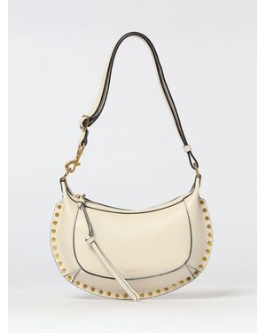 Isabel Marant Oskan Moon Hammered Leather Bag - Natural