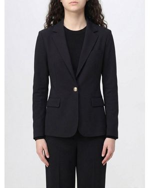 Circolo 1901 Single-Breasted One-Button Stretch Cotton Blazer With Lapels - Black