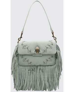 Kurt Geiger Oxford Fringed Rhinestone Leather Mini Shoulder Bag - White