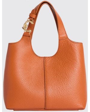 Coccinelle C-Easy Hammered Leather Bag - Orange
