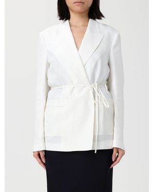 Twinset Linen Blend Blazer - White